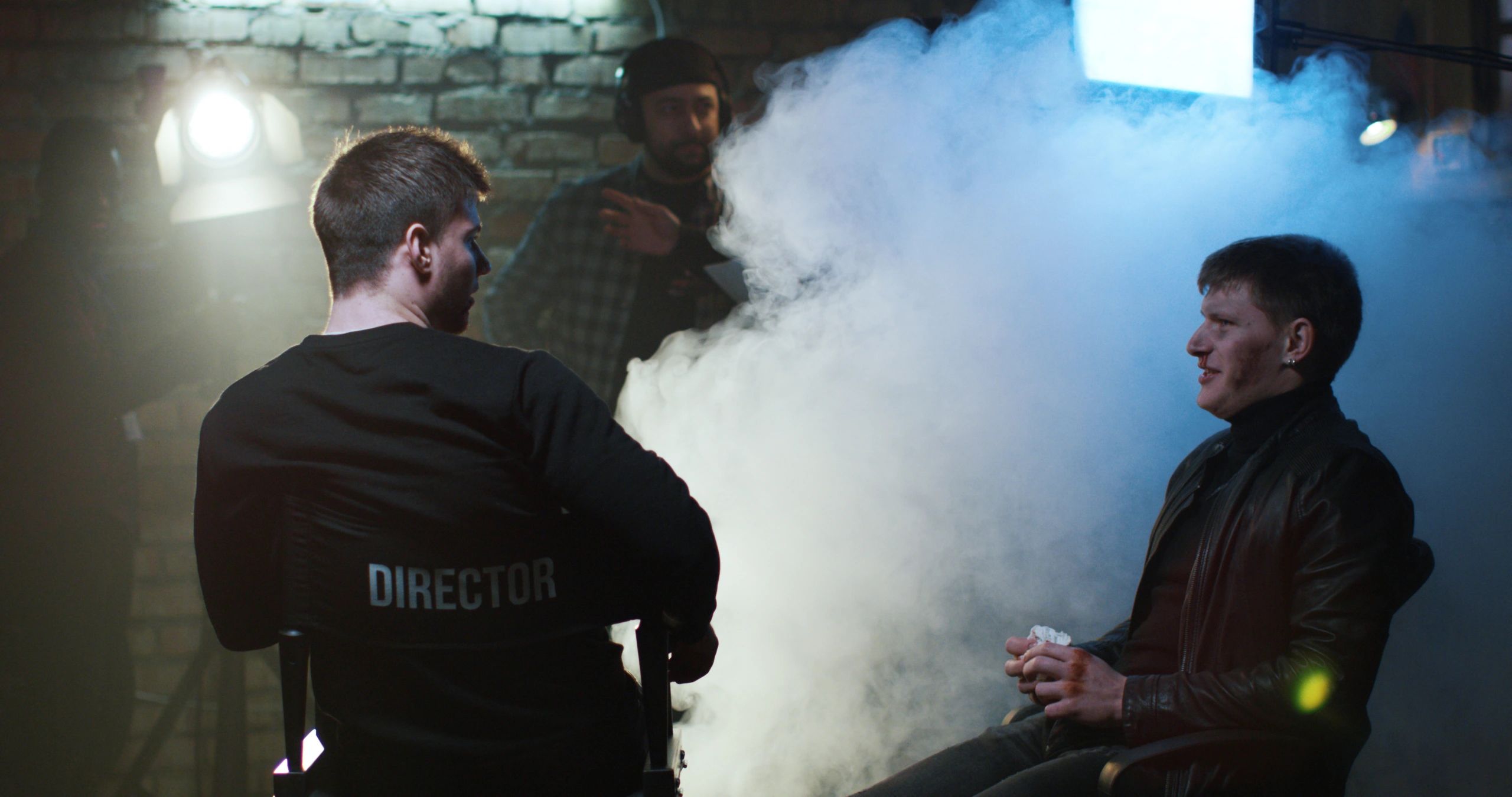 Professional on-set collaboration during filming